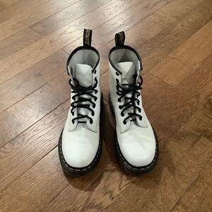 Dr. Martens 1460 White Leather Lace-Up Boots